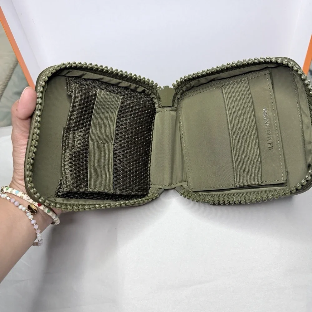 Dagne Dover Hunter Small Toiletry Bag Dark Moss Green Neoprene Travel Pouch